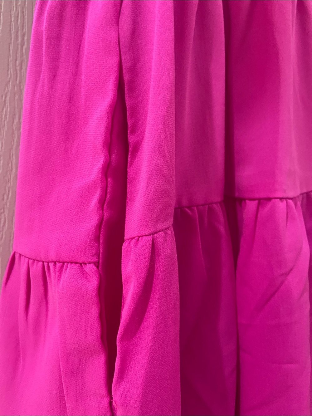 TCEC Hot Pink Sleeveless Ruffled High-Neck Tiered Mini Dress - Picture 4 of 8